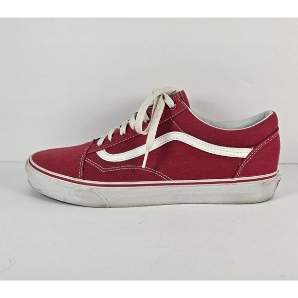 VANS Red and White Old Skool Skate Sneakers Shoes Men's Size 11 - Picture 1 of 8
